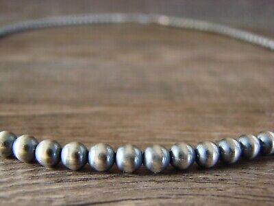Navajo Pearl Sterling Silver Round Bead Hand Strung 26" Necklace - Jake