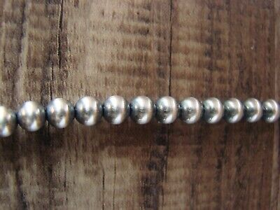 Navajo Pearl Sterling Silver Round Bead Hand Strung 26" Necklace - Jake