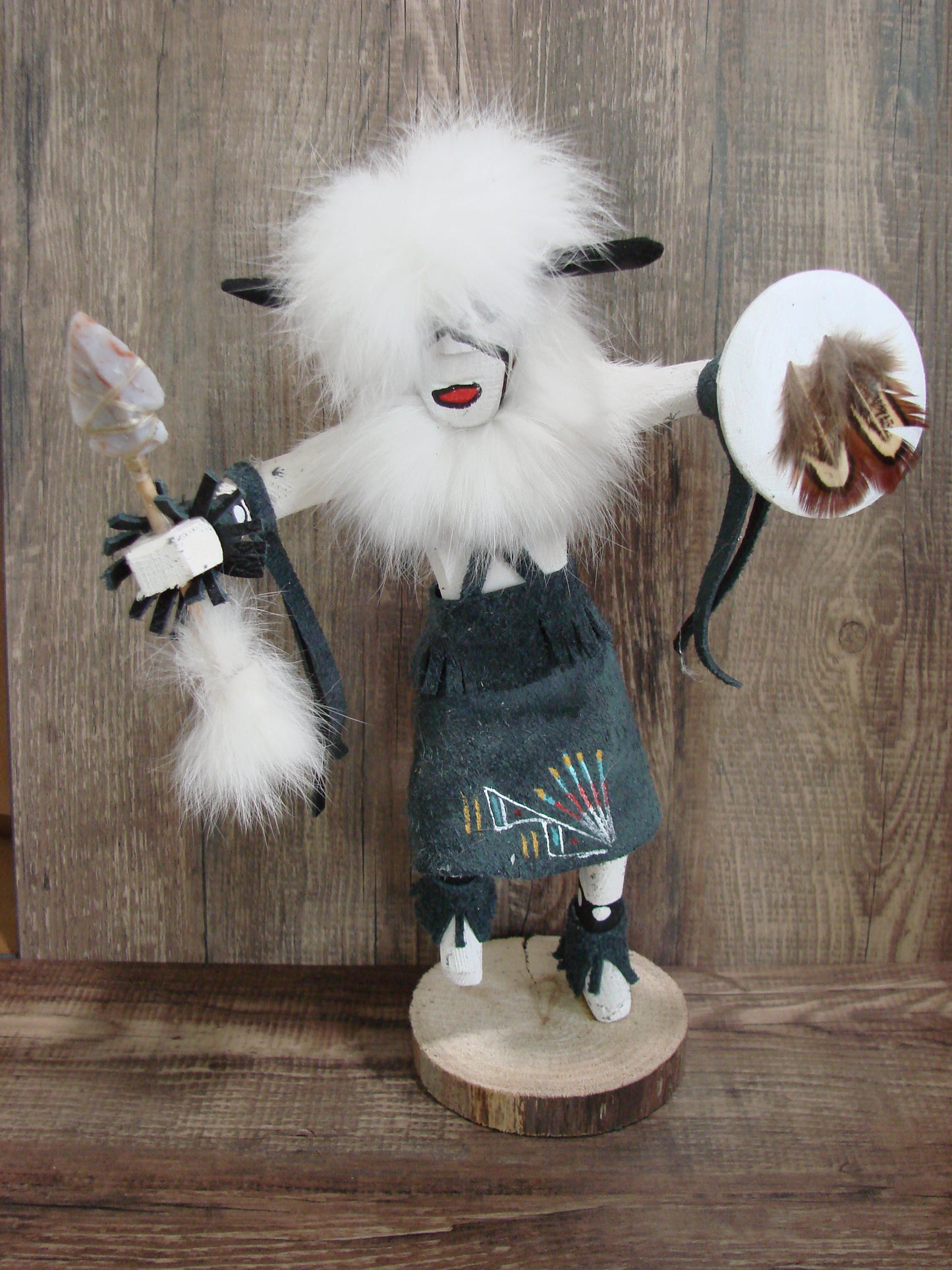 Native American Buffalo Warrior Kachina Dancer Signed B.W.
