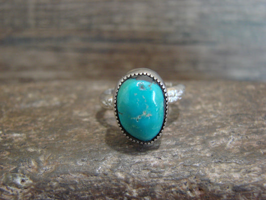 Native American Sterling Silver & Turquoise Ring by Pino - Size 5