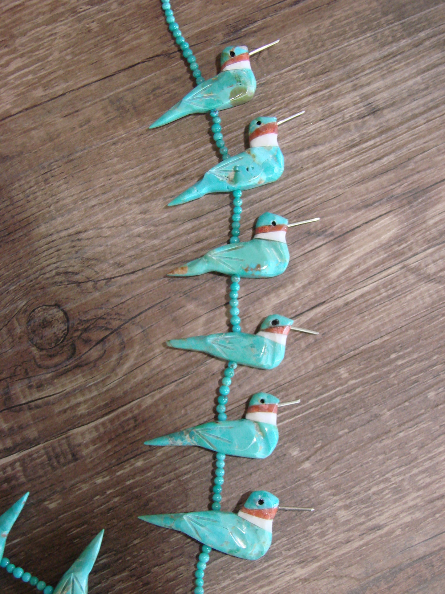 Hand Carved Turquoise Hummingbird Fetish Necklace Matt Mitchell