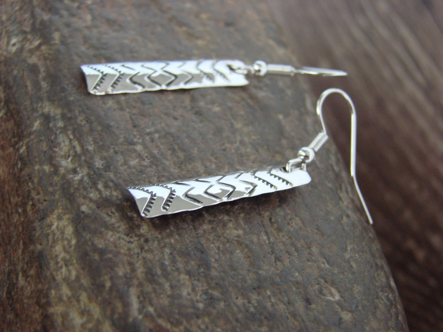 Native American Sterling Silver Dangle Earrings by Tahe