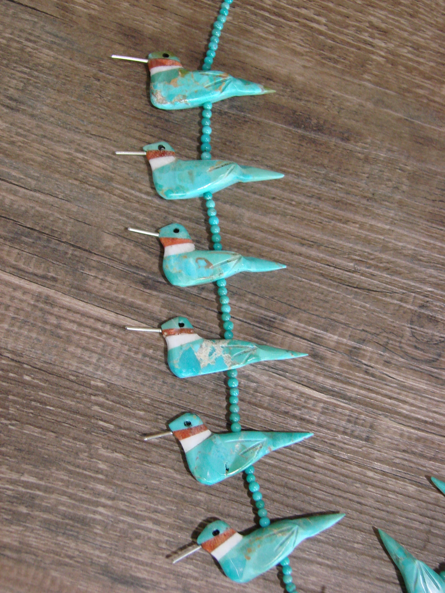 Hand Carved Turquoise Hummingbird Fetish Necklace Matt Mitchell