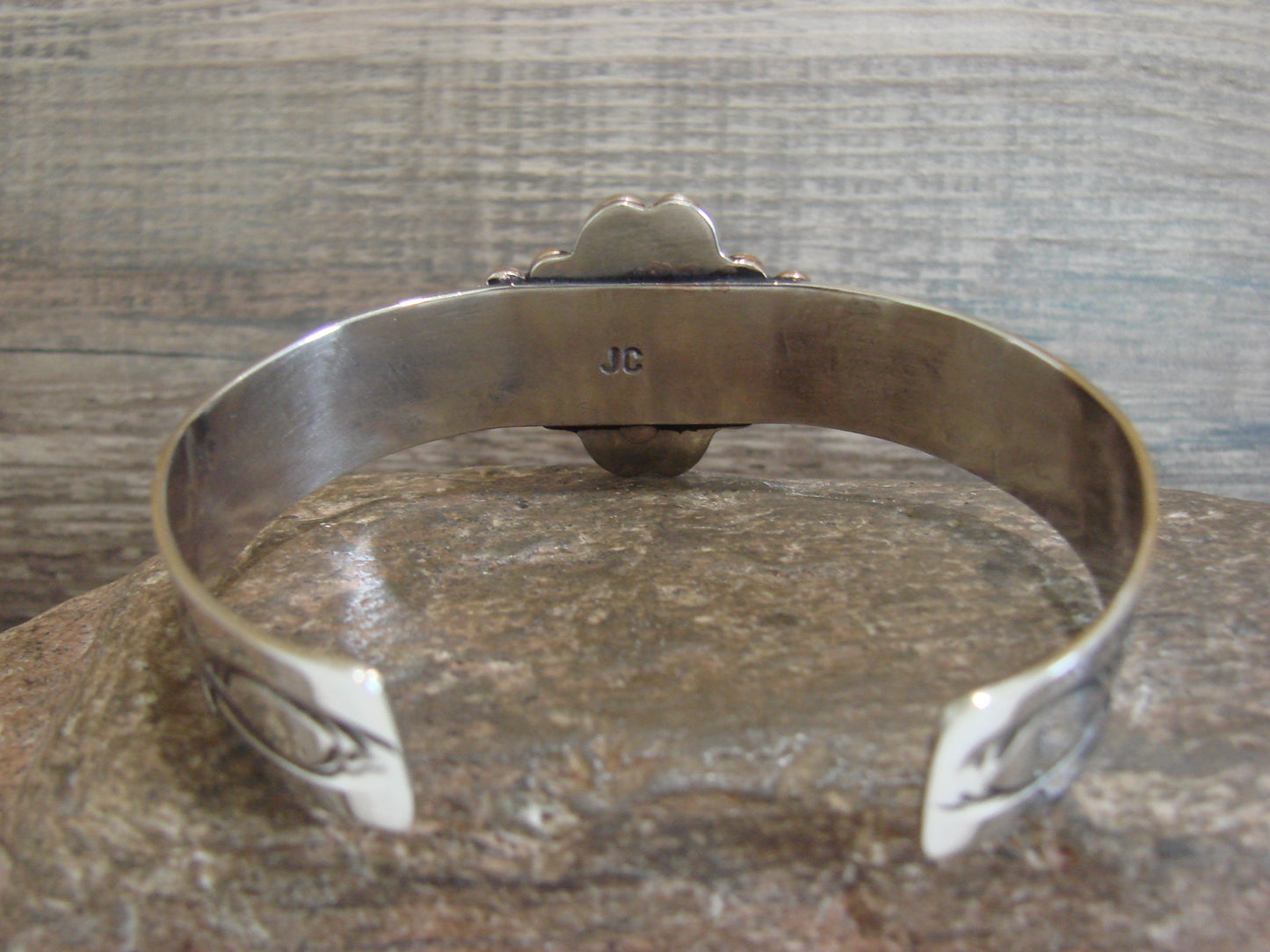 Navajo Indian Nickel Silver & Red Howlite Bracelet by Cleveland