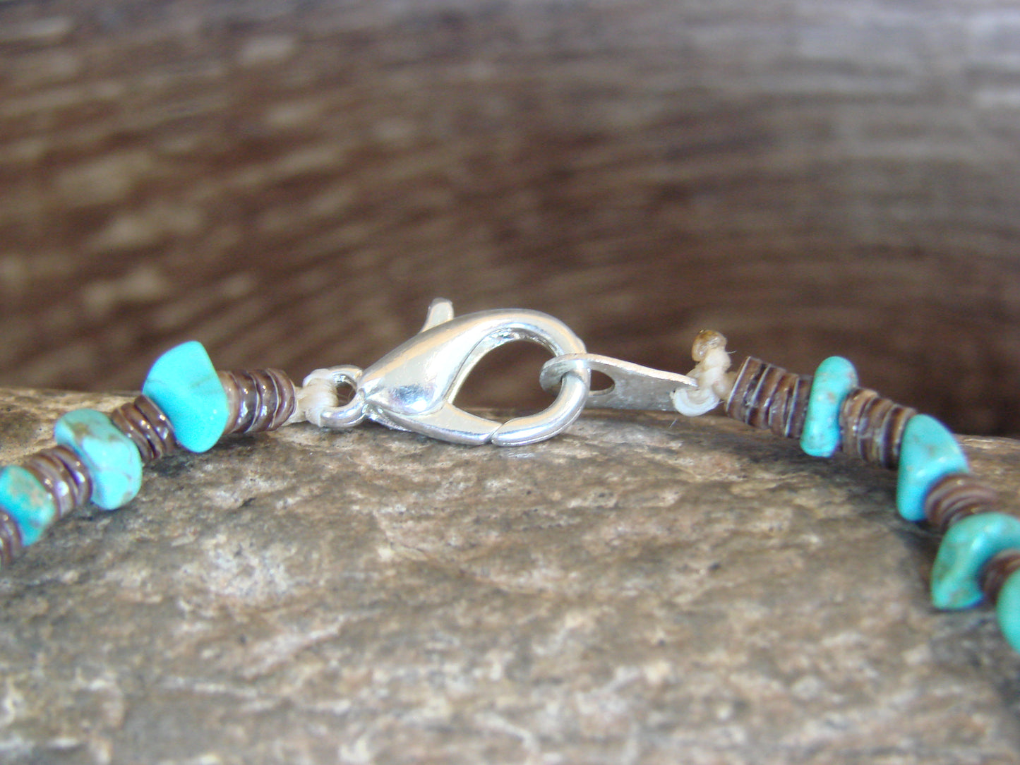 Native American Sterling Silver Turquoise Nugget Stone Bracelet by Coriz