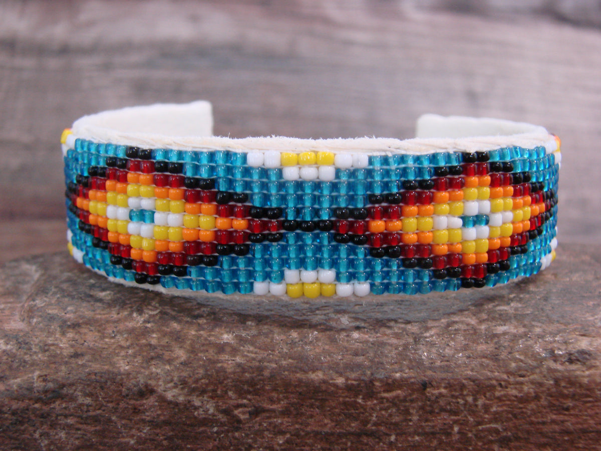 Native American Hand Beaded 3/4" Bracelet by Cleveland