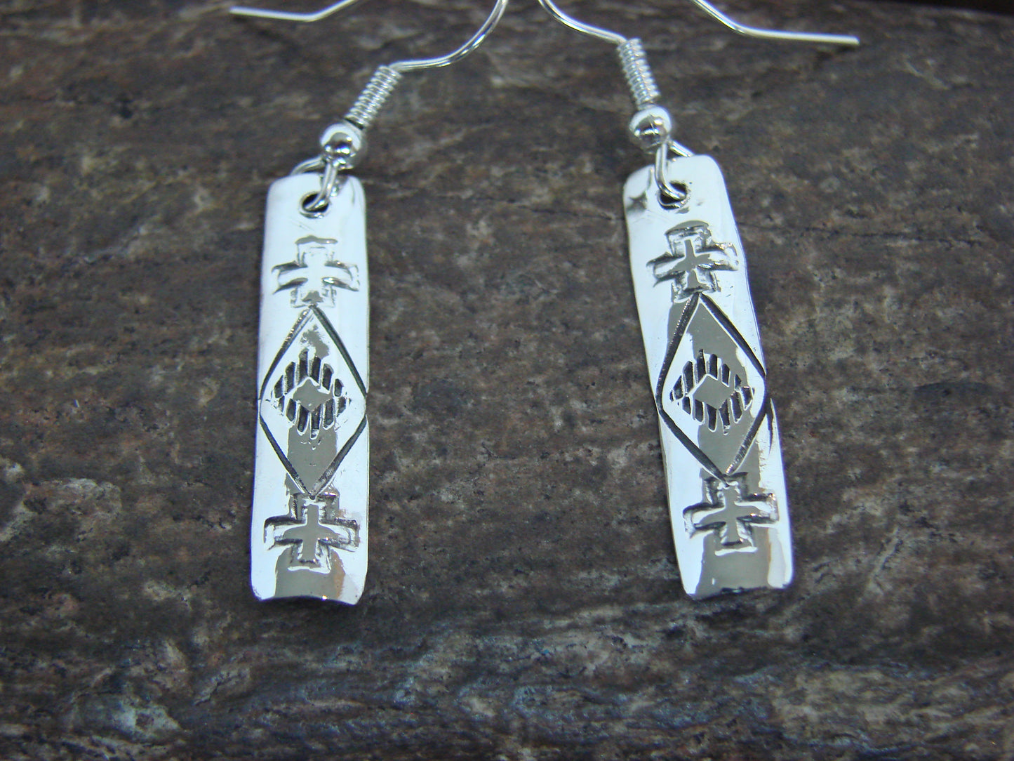 Native American Sterling Silver Dangle Earrings by Tahe