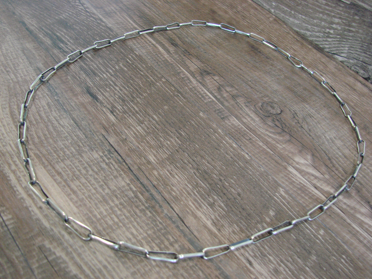 Native American Sterling Silver 24" Link Chain Link Necklace - Yazzie