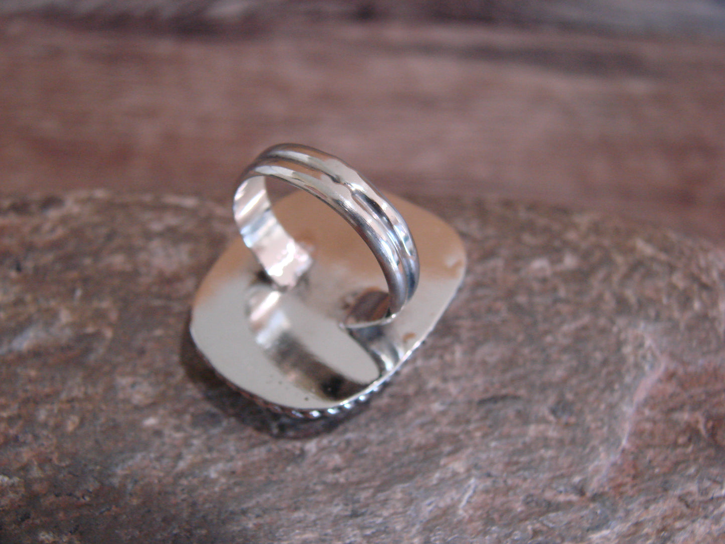 Native American Nickel Silver & Turquoise Ring Size 6.5 - Cleveland