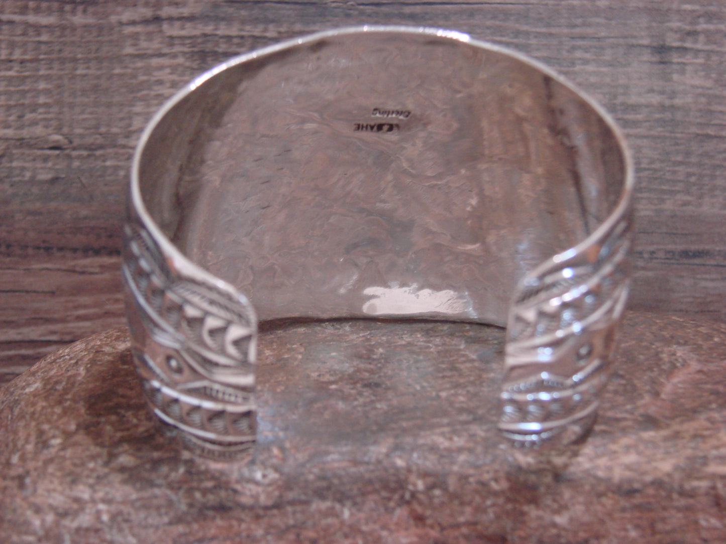 Native American Sterling Silver & Turquoise Eagle Bracelet Signed Bahe