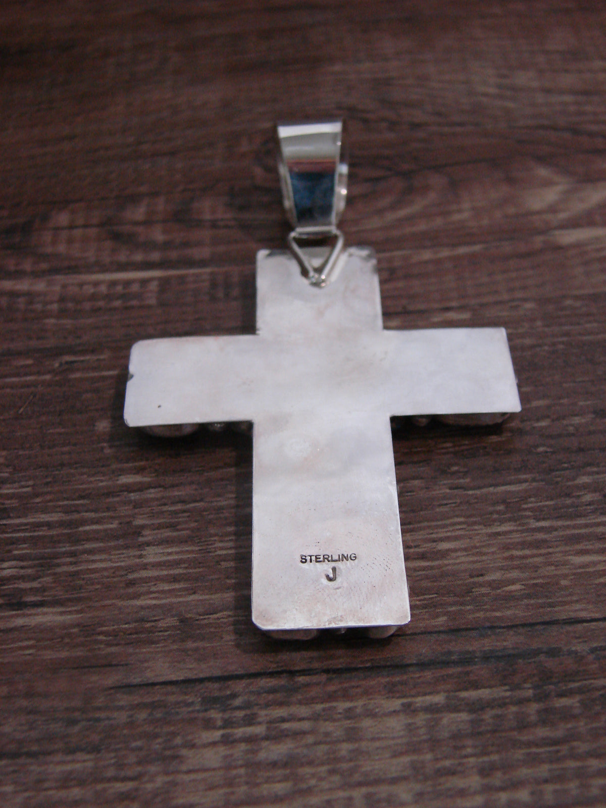 Native American Sterling Silver & Turquoise Cross Cluster Pendant - Jones