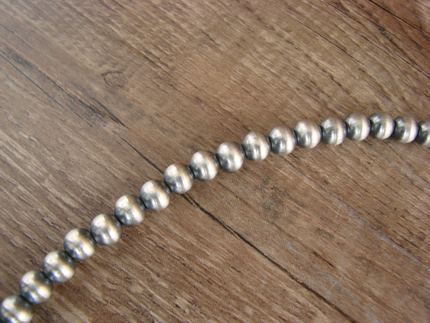 Native American Hand Strung Round Navajo Pearl 18" Necklace by I. John