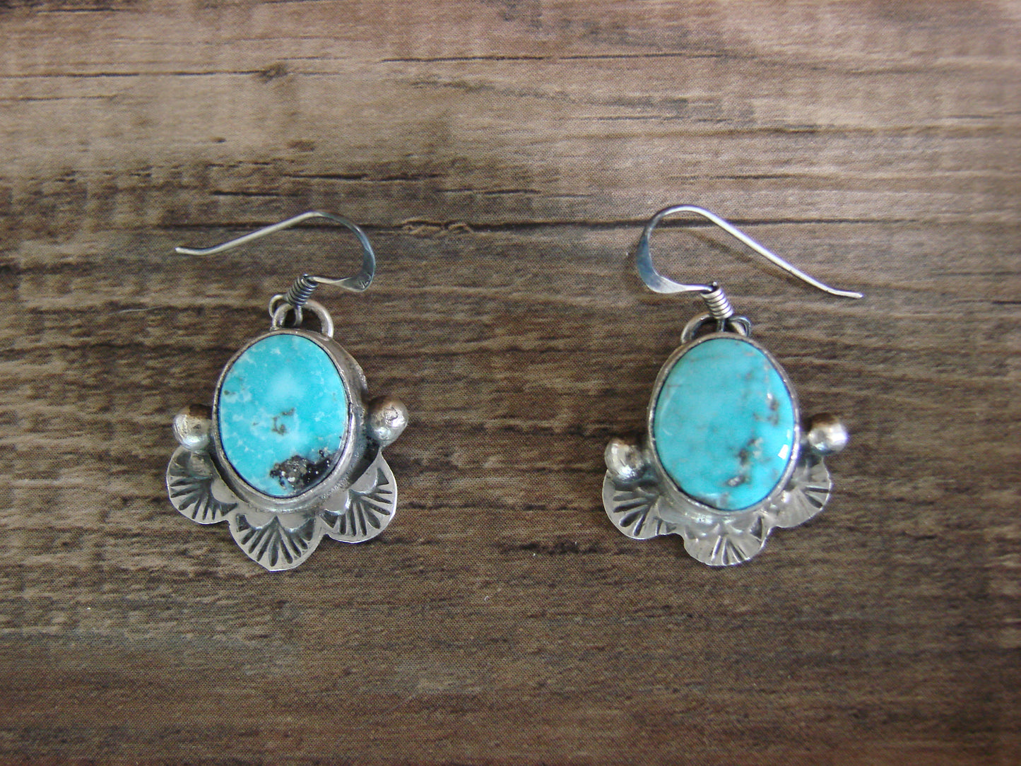 Navajo Sterling Silver & Turquoise 26" Squash Blossom Set Signed Kee J