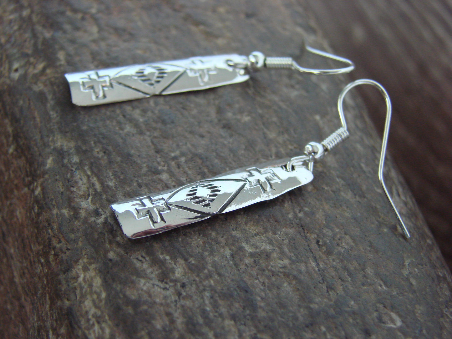 Native American Sterling Silver Dangle Earrings by Tahe