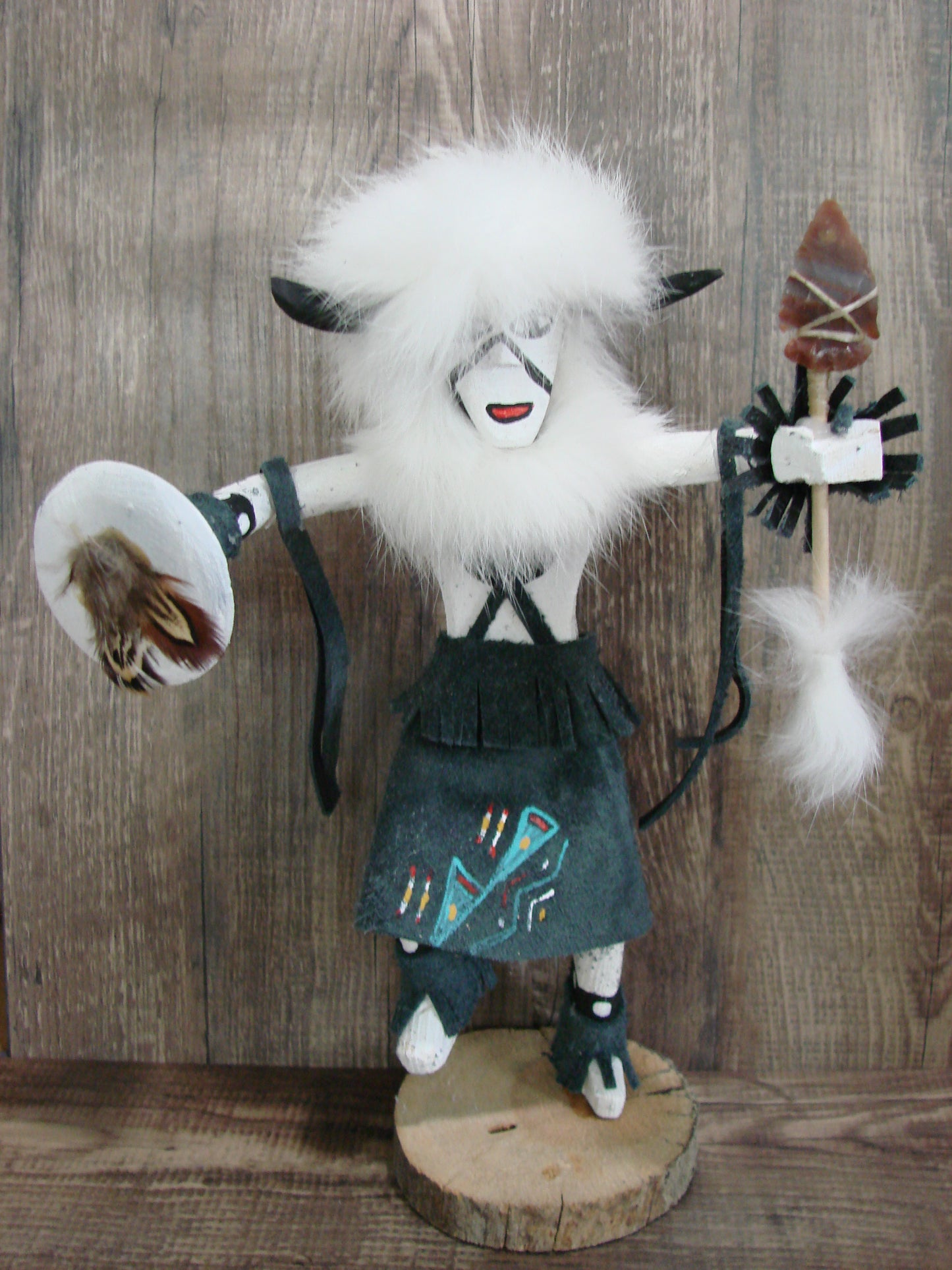 Native American Buffalo Warrior Kachina Dancer Signed B.W.