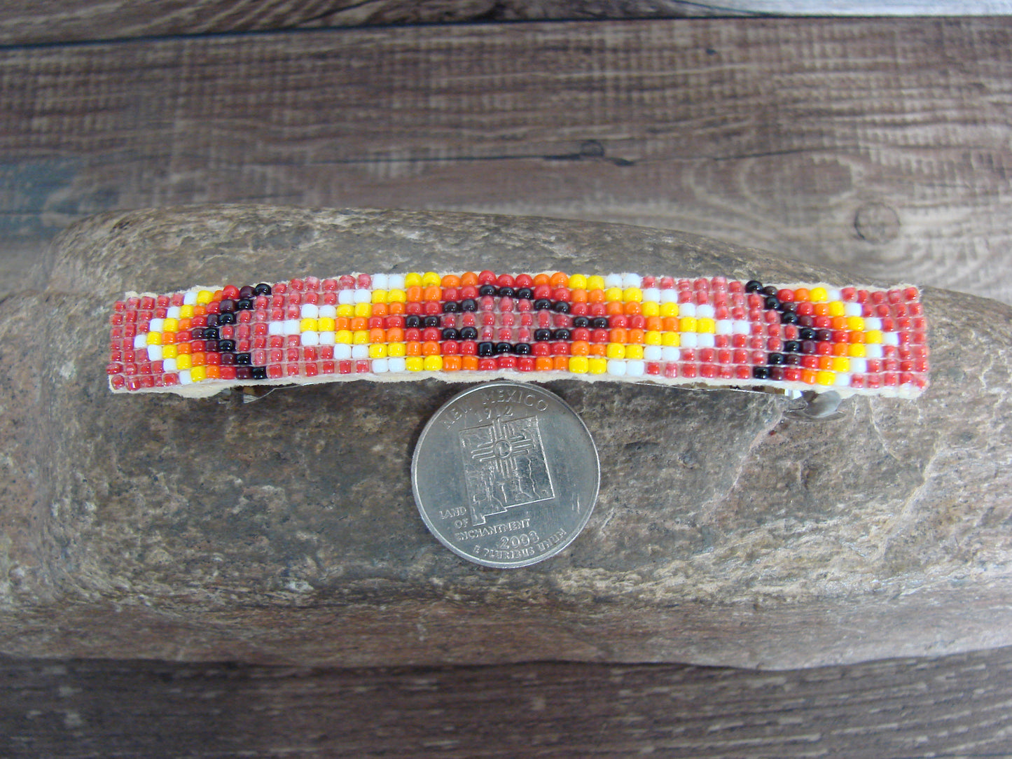 Native American Hand Beaded Hair Barrette by Cleveland