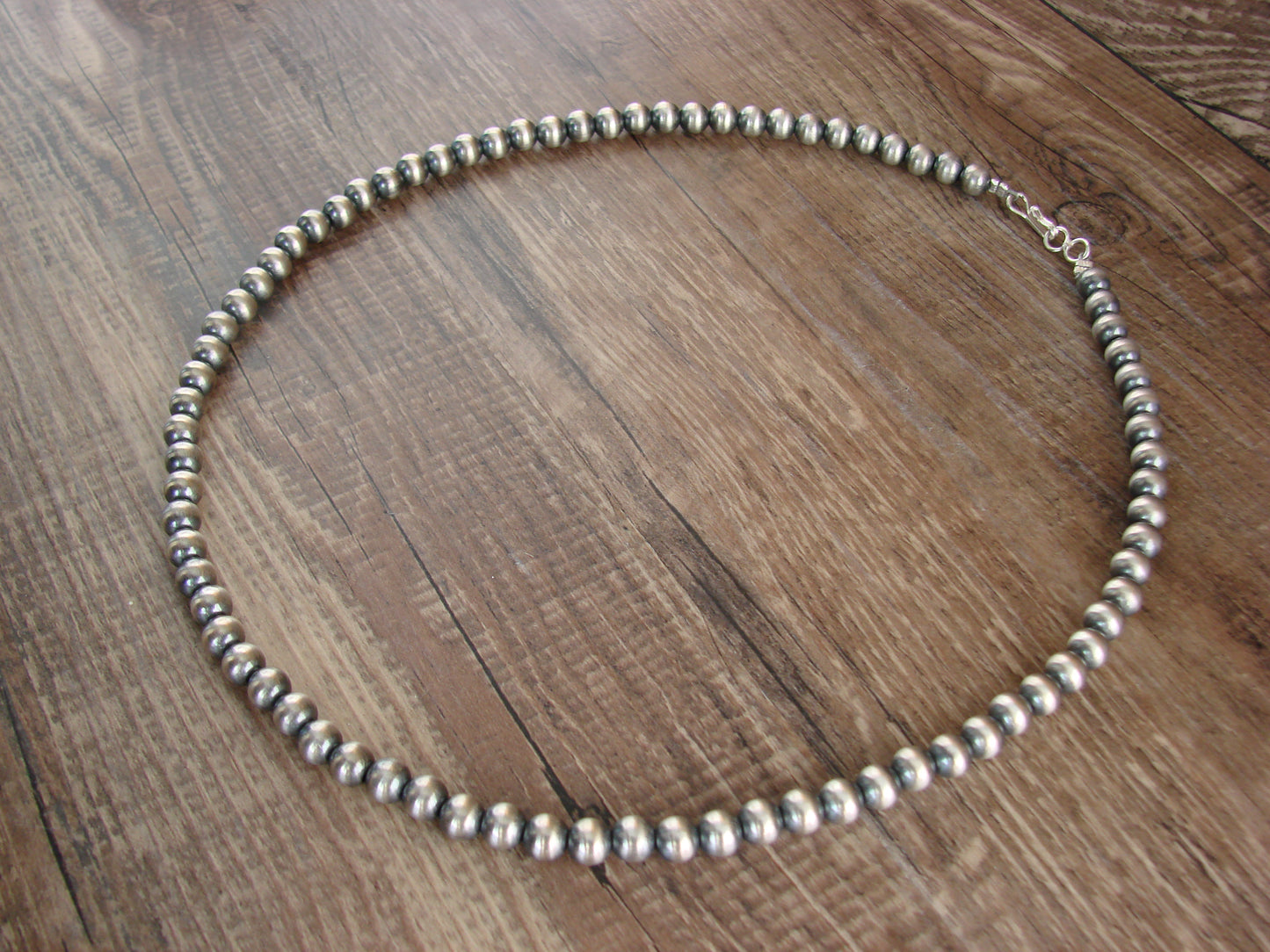 Native American Hand Strung Round Navajo Pearl 18" Necklace by I. John
