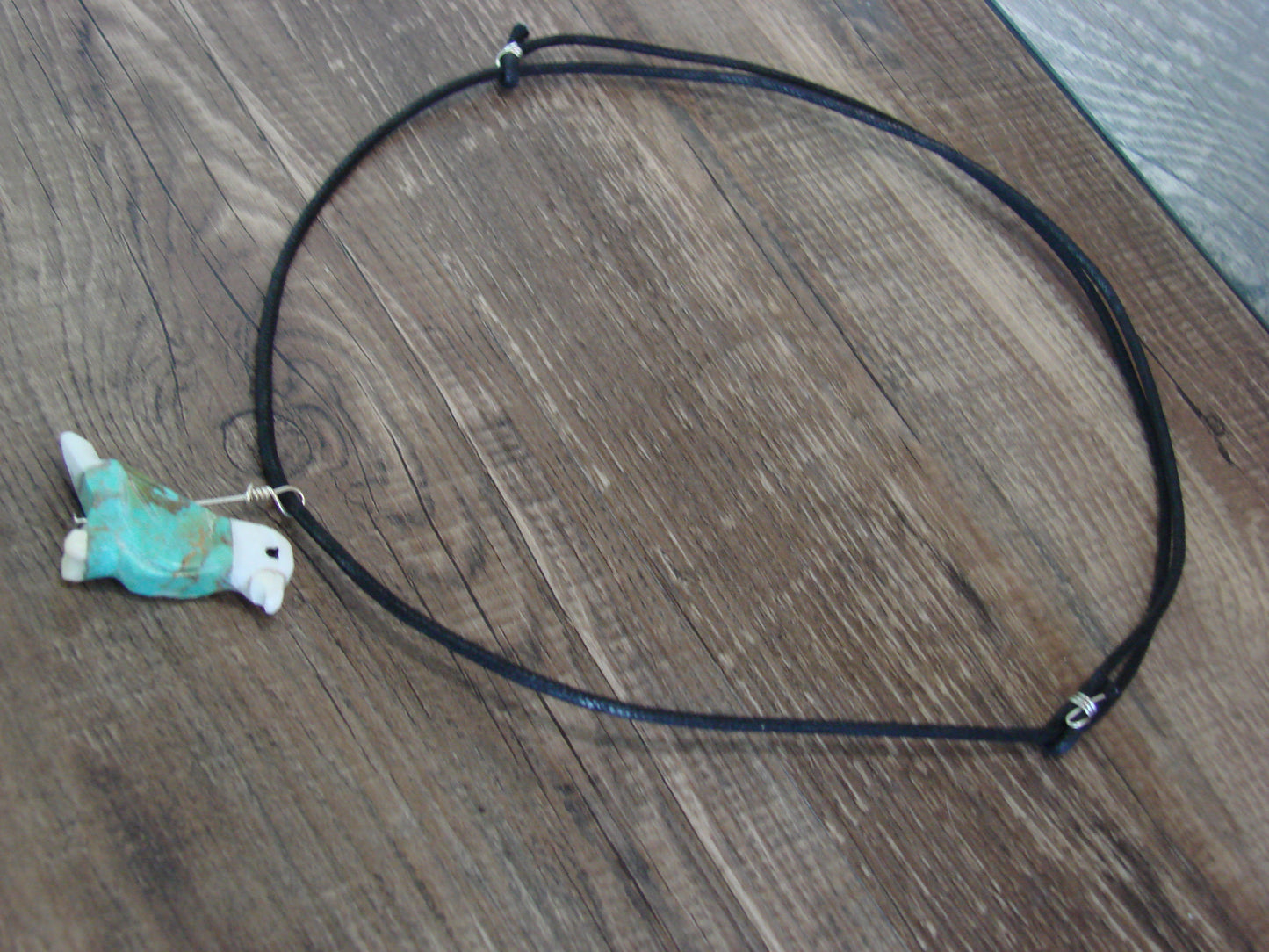Hand Carved Turquoise Eagle Fetish Necklace by Matt Mitchell
