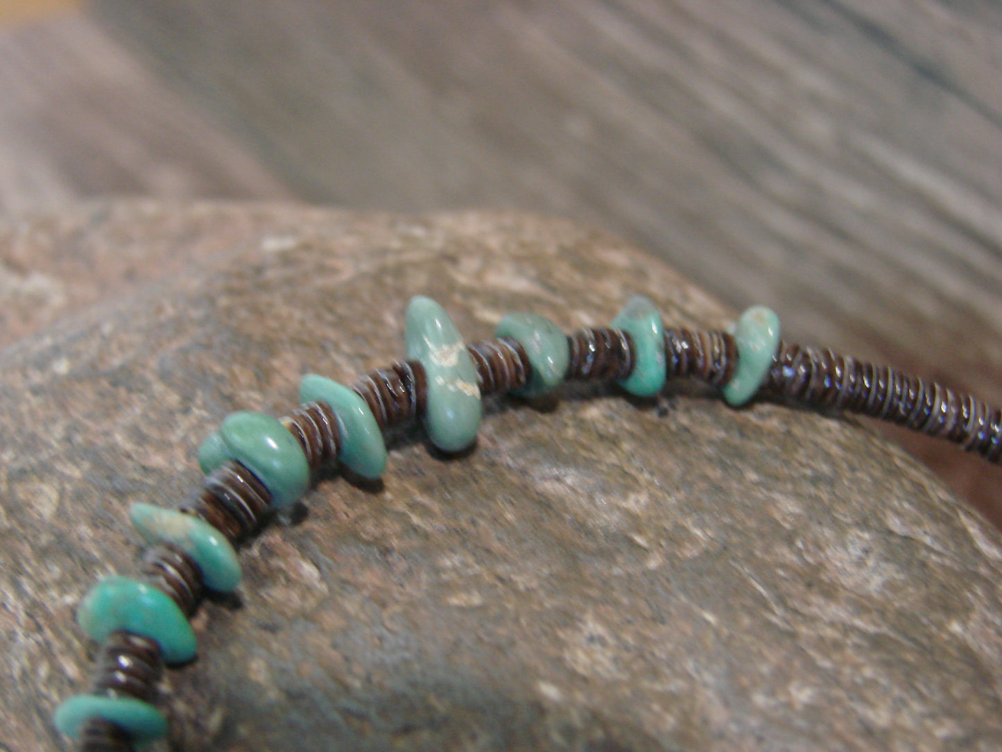 Native American Sterling Silver Turquoise Nugget Stone Bracelet by Coriz