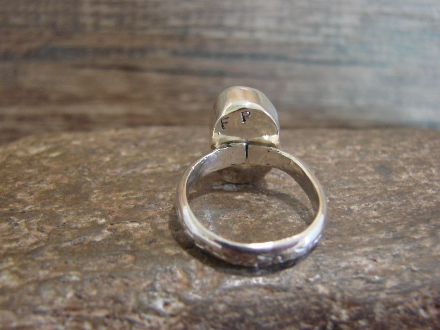 Native American Sterling Silver & Turquoise Ring by Pino - Size 5