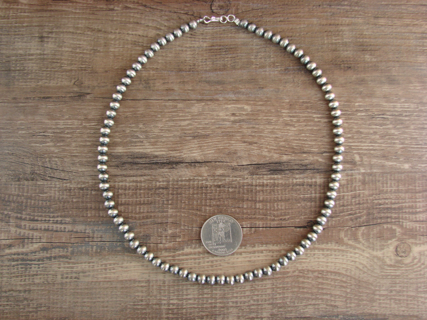 Native American Hand Strung Round Navajo Pearl 18" Necklace by I. John