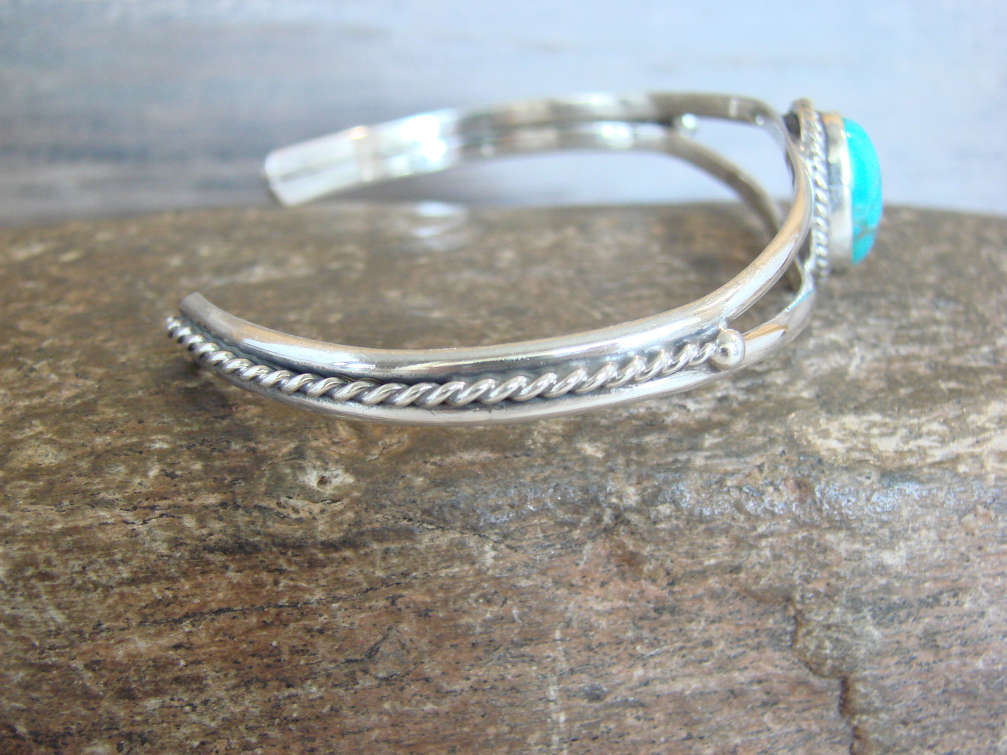 Native American Sterling Silver & Turquoise Bracelet by Henio