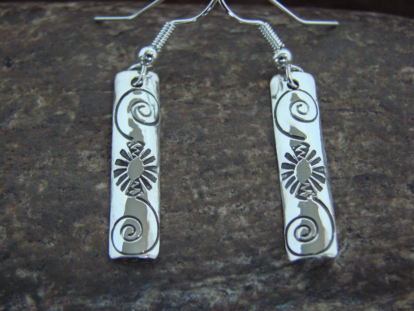 Native American Sterling Silver Dangle Earrings by Tahe
