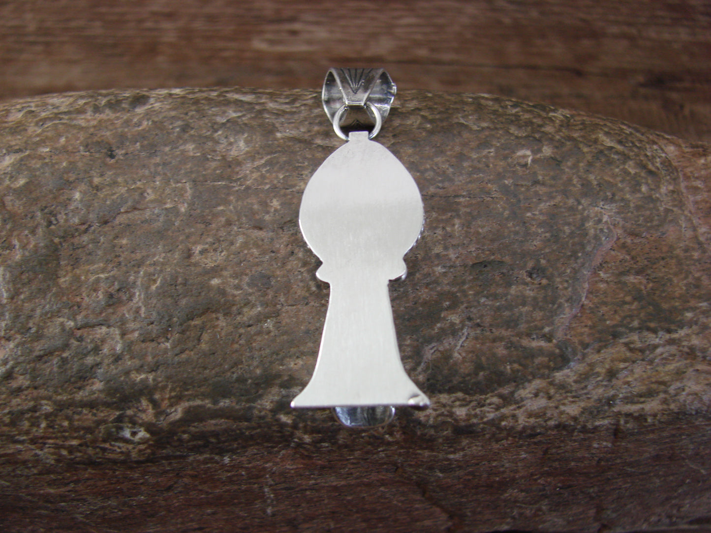 Native American Sterling Silver & Turquoise Squash Blossom Pendant by Betone