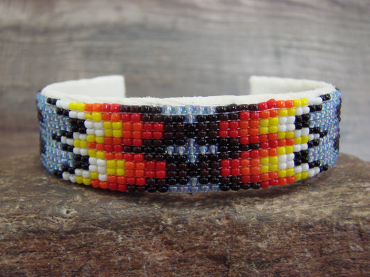 Native American Navajo Indian Hand Beaded 3/4" Bracelet by Cleveland