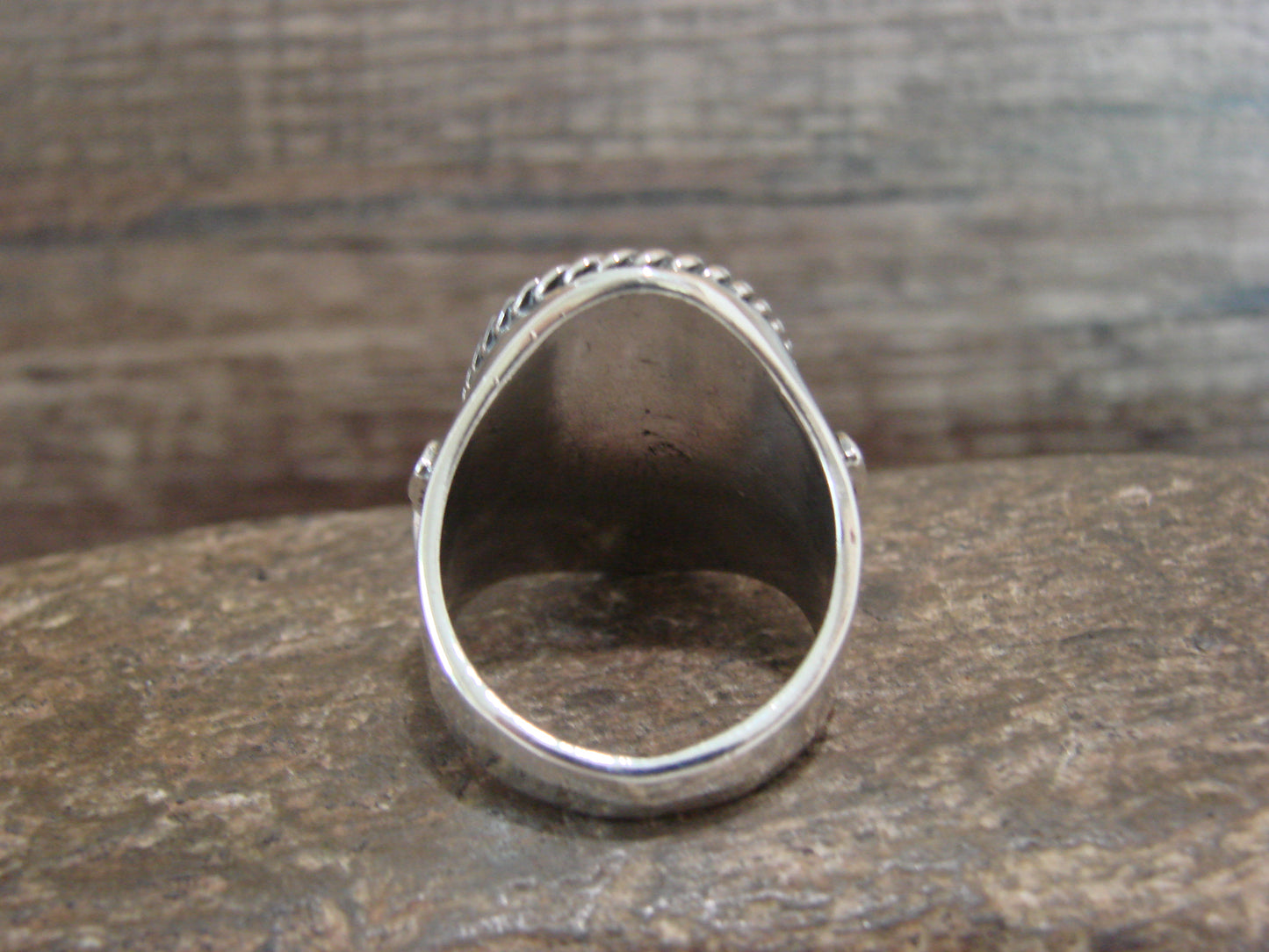 Native American Sterling Silver & Turquoise Ring by Yazzie - Size 10