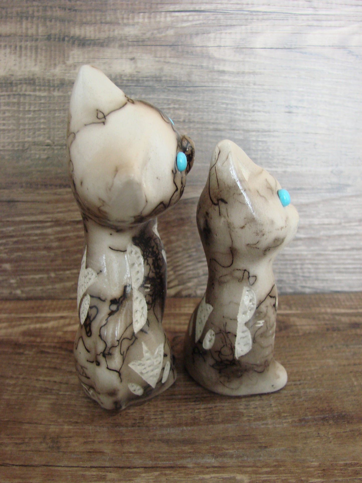 Native American Horse Hair Cat Pottery Set by Vail