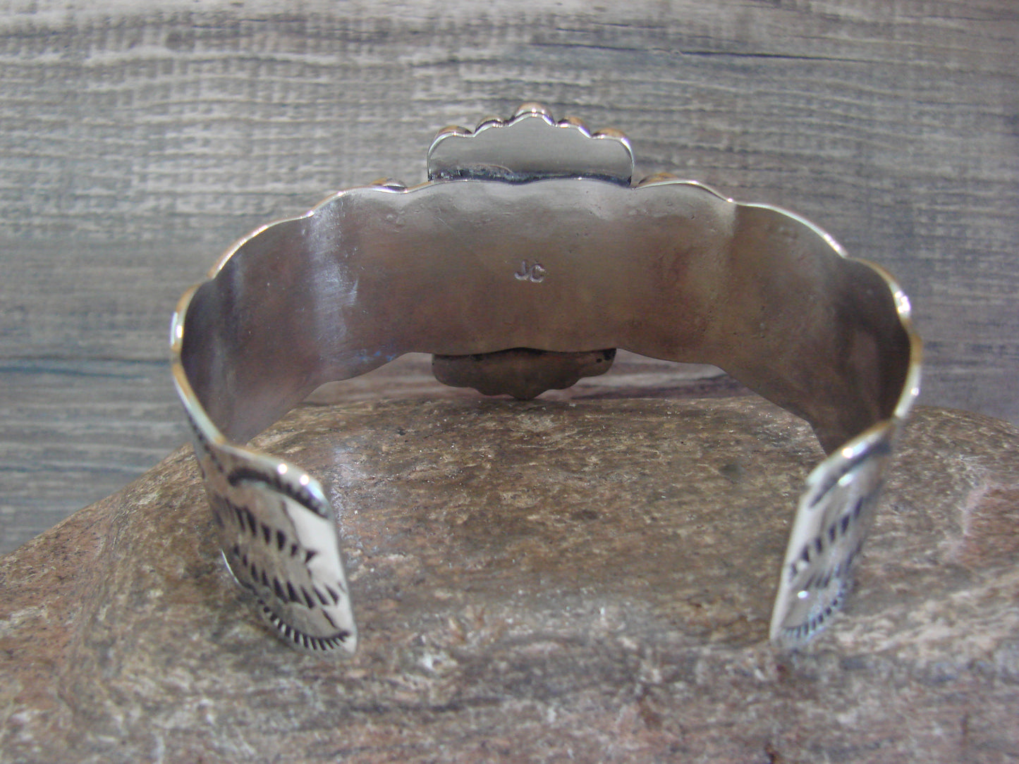 Navajo Indian Nickel Silver & Tiger Eye Bracelet by Cleveland