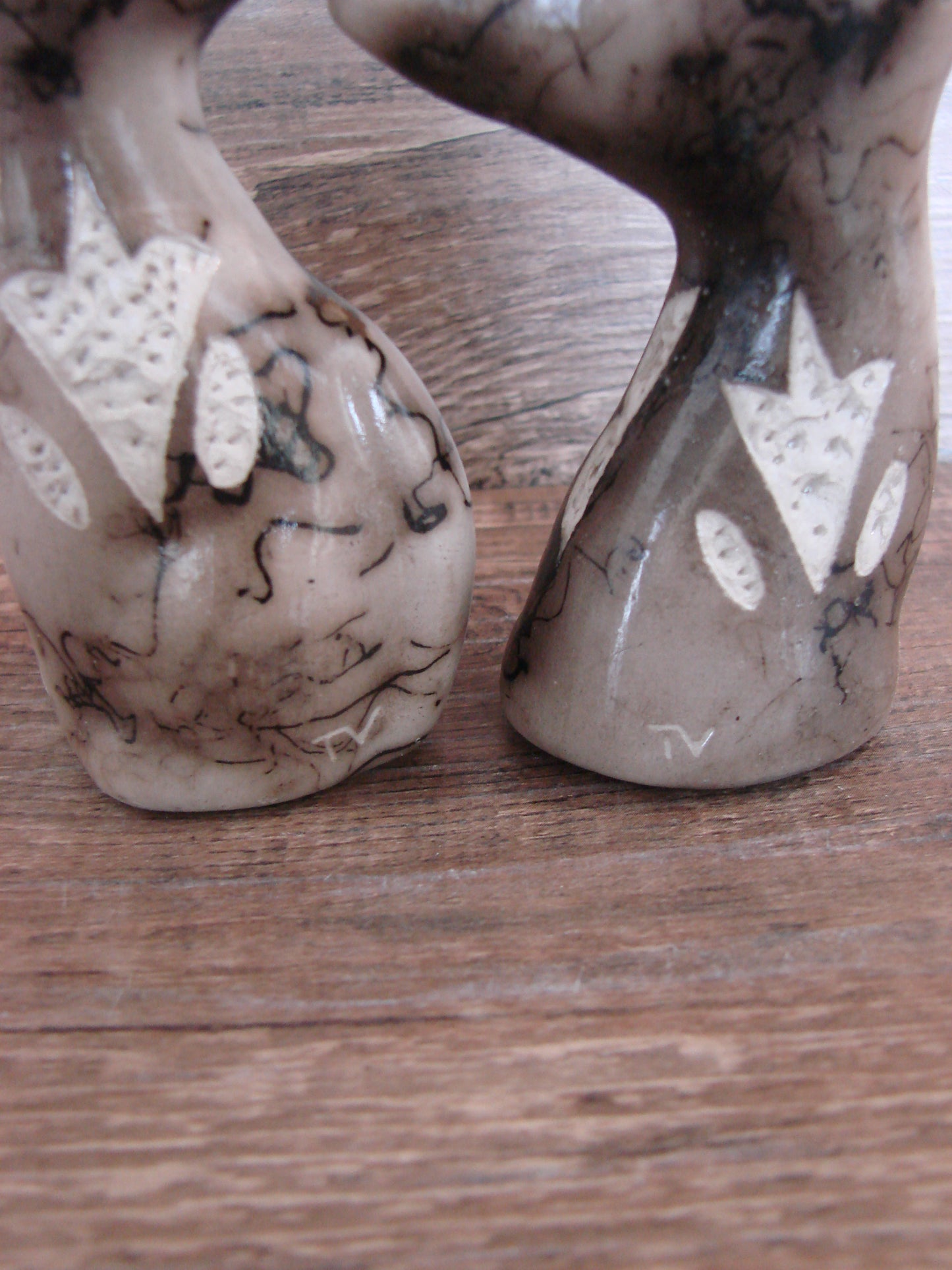 Native American Horse Hair Cat Pottery Set by Vail