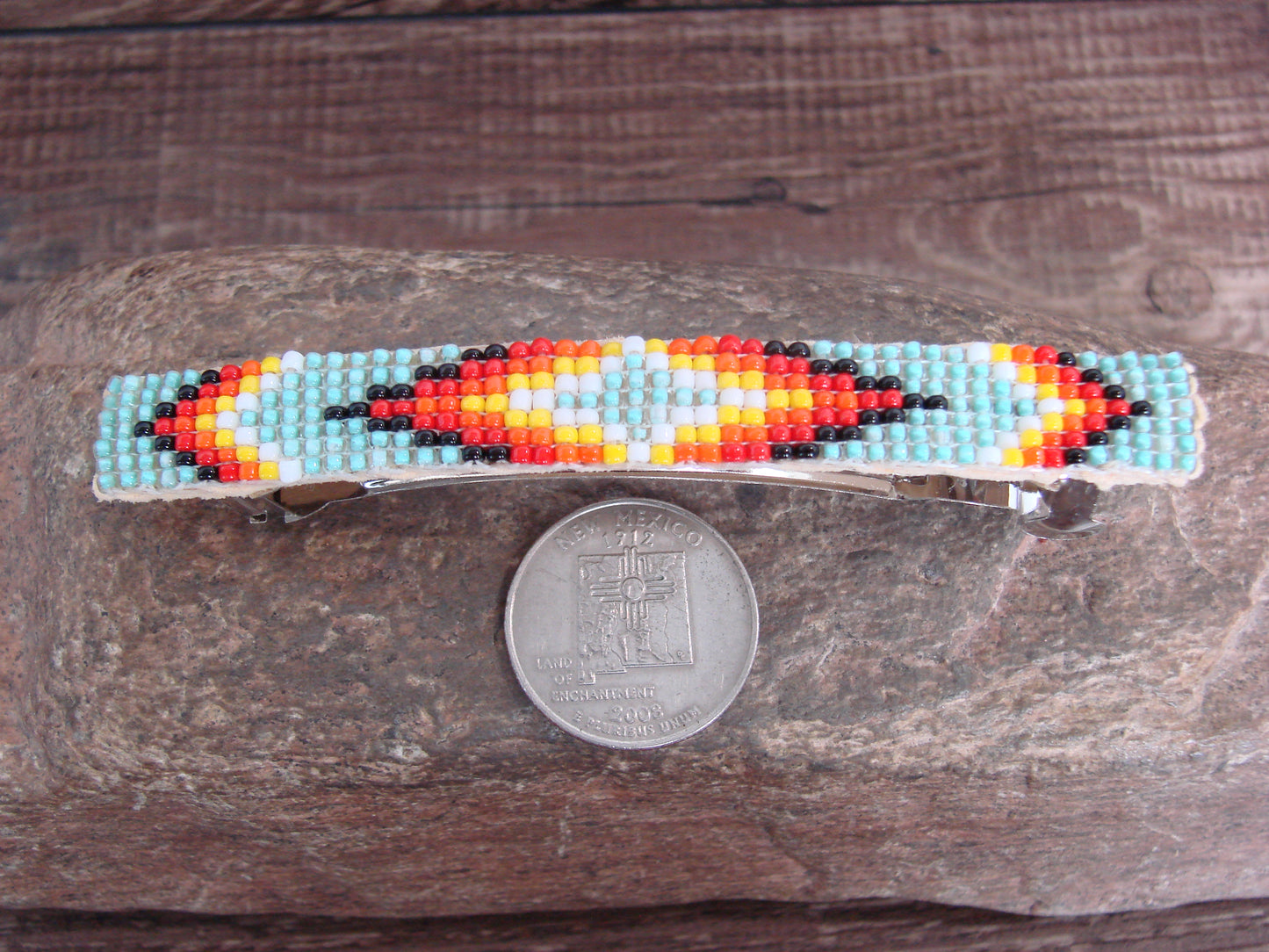 Native American Hand Beaded Hair Barrette by Cleveland