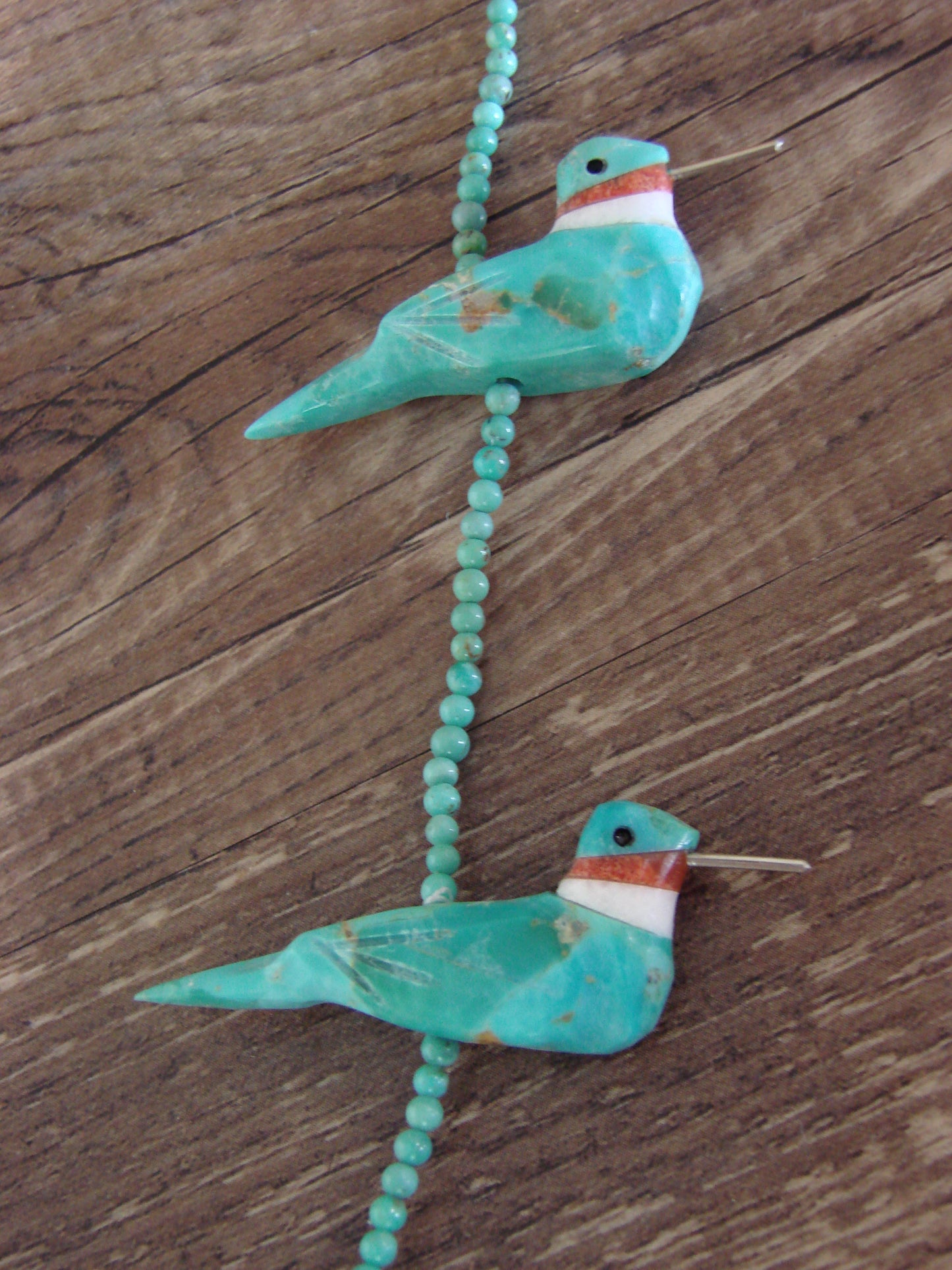 Hand Carved Turquoise Hummingbird Fetish Necklace Matt Mitchell