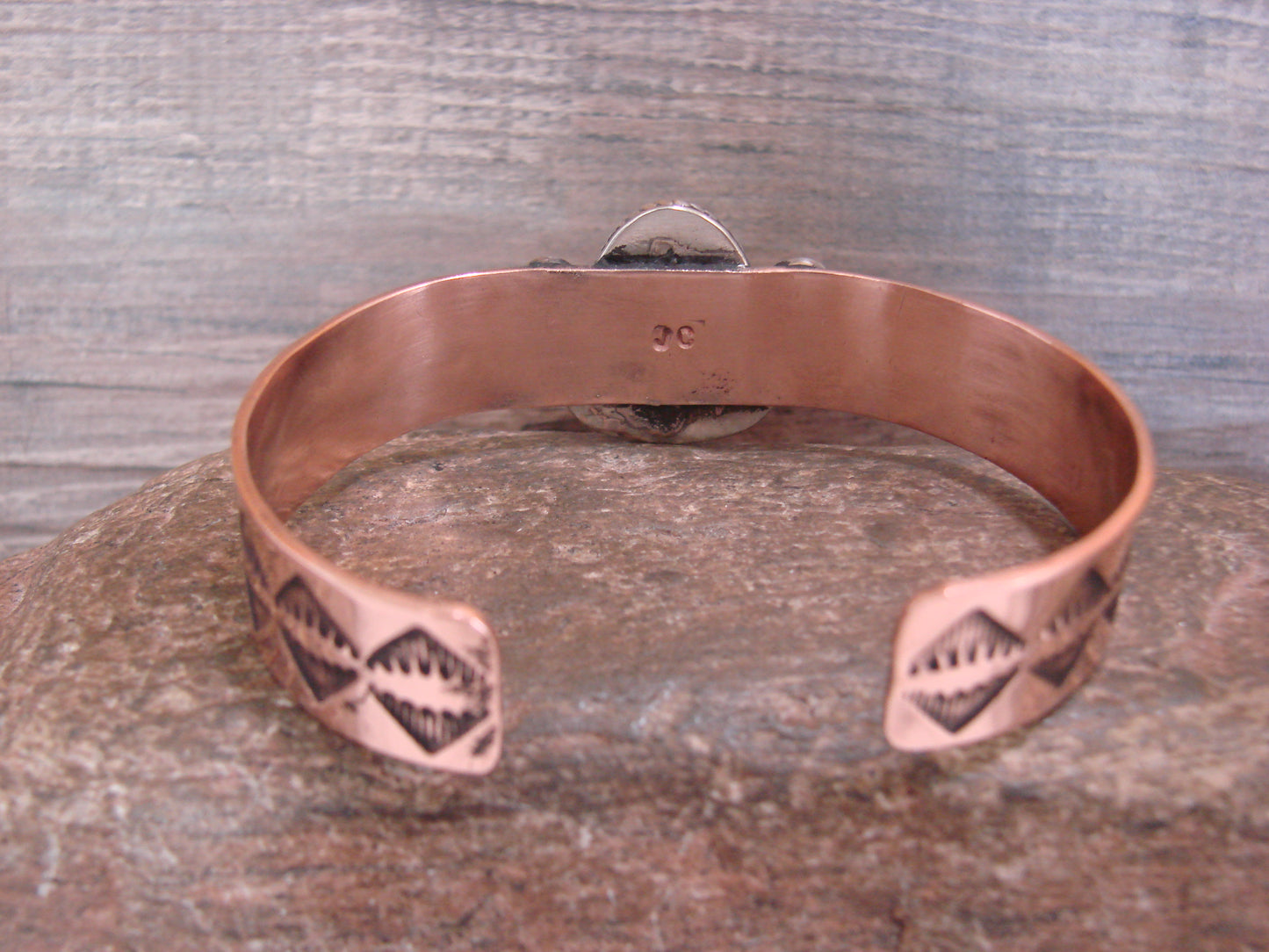 Native American Copper & Turquoise Bracelet by Cleveland