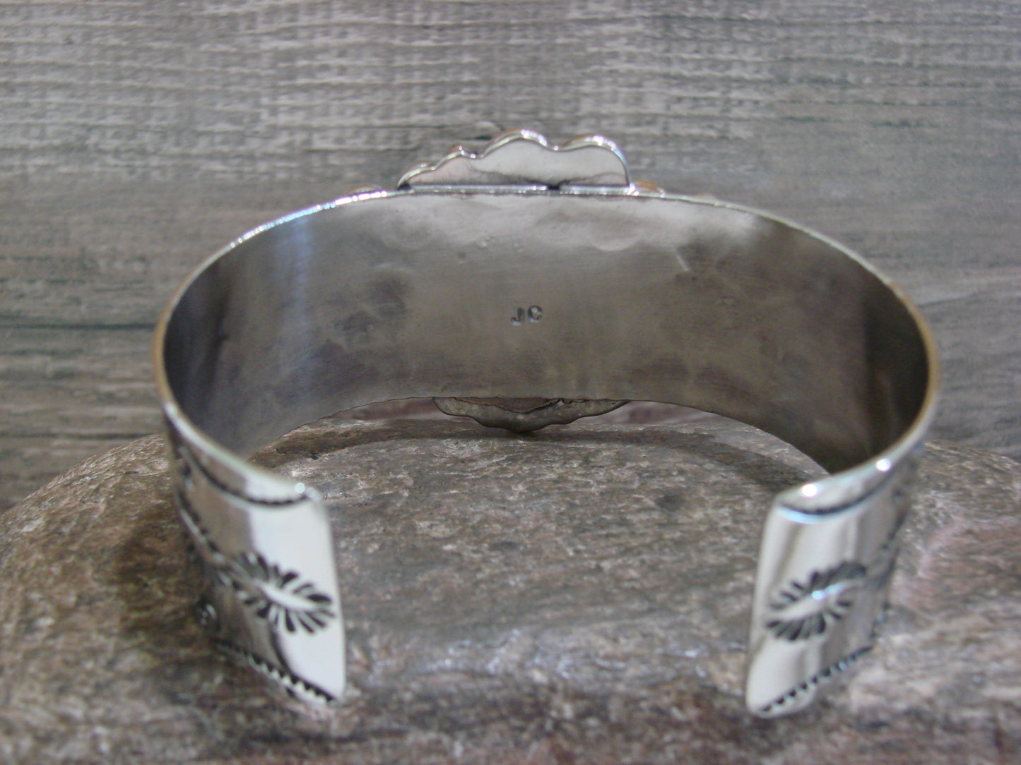 Native American Nickel Silver & Turquoise Bracelet by Cleveland