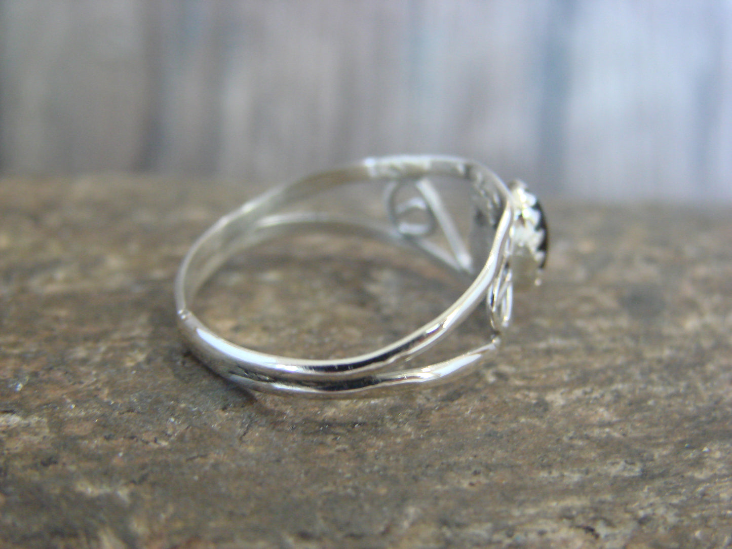 Native American Sterling Silver & Onyx Ring by Lincoln - Size 7