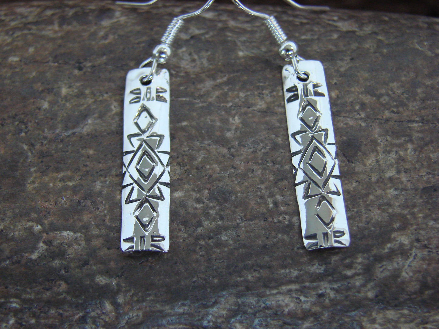 Native American Sterling Silver Dangle Earrings by Tahe