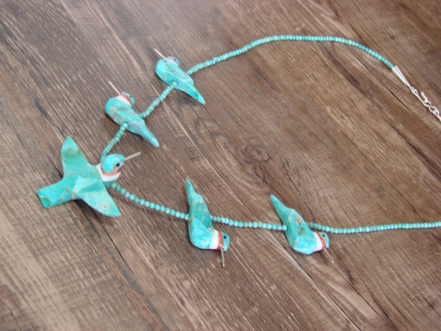 Hand Carved Turquoise Hummingbird Fetish Necklace Matt Mitchell