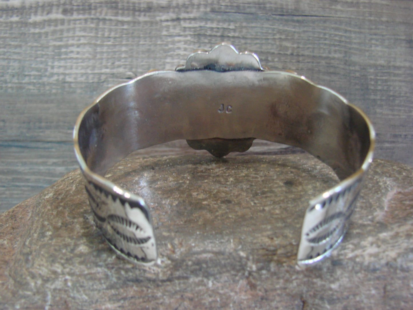 Navajo Indian Nickel Silver & Tiger Eye Bracelet by Cleveland