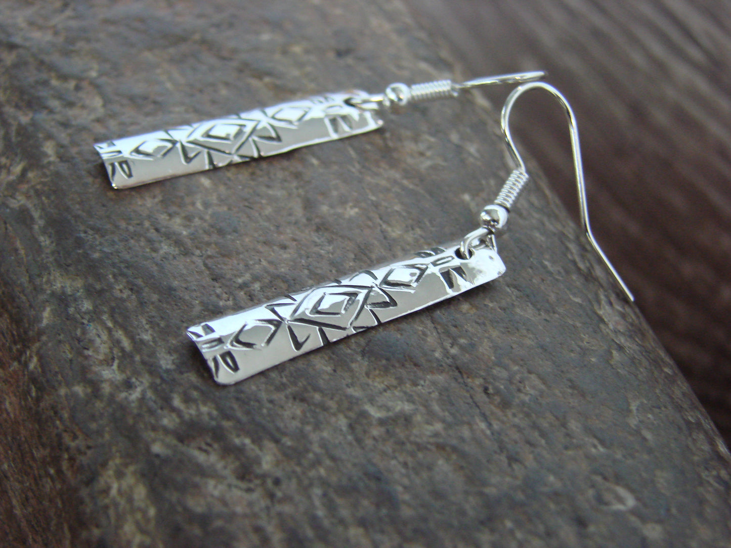 Native American Sterling Silver Dangle Earrings by Tahe