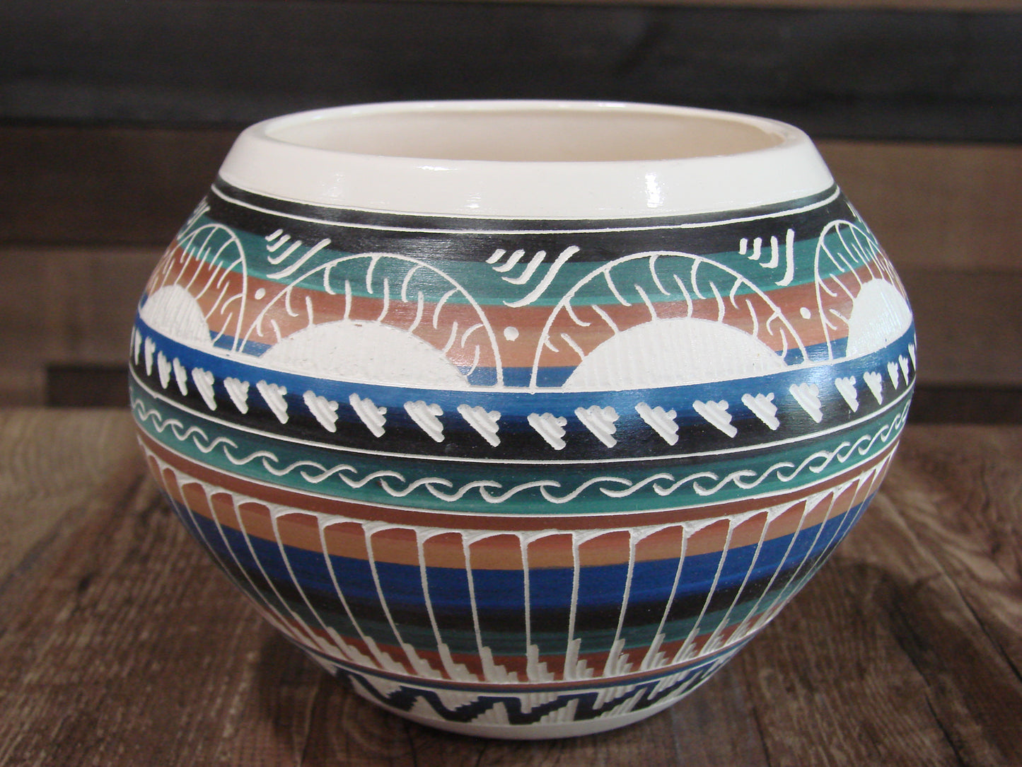 Native American Hand Etched & Hand Painted Pottery - Gilmore