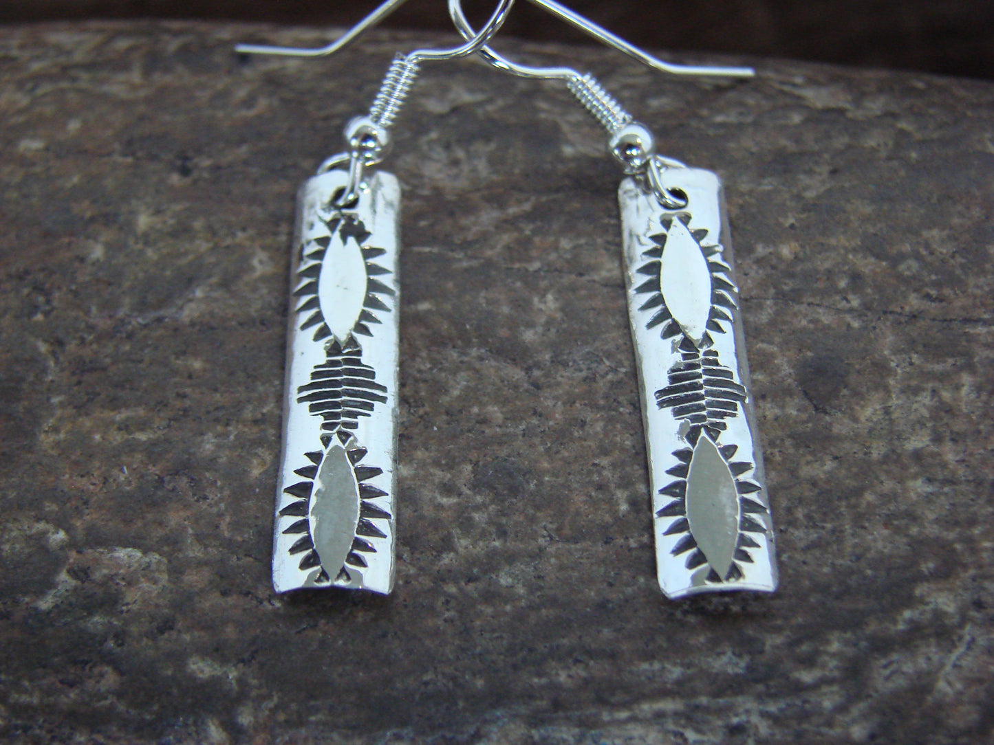 Native American Sterling Silver Dangle Earrings by Tahe