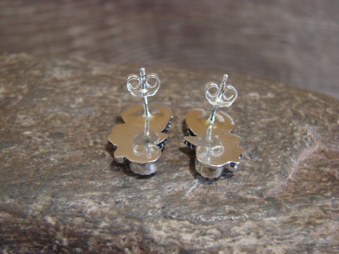 Native American Sterling Silver & Turquoise Eagle Post Earrings by Spencer