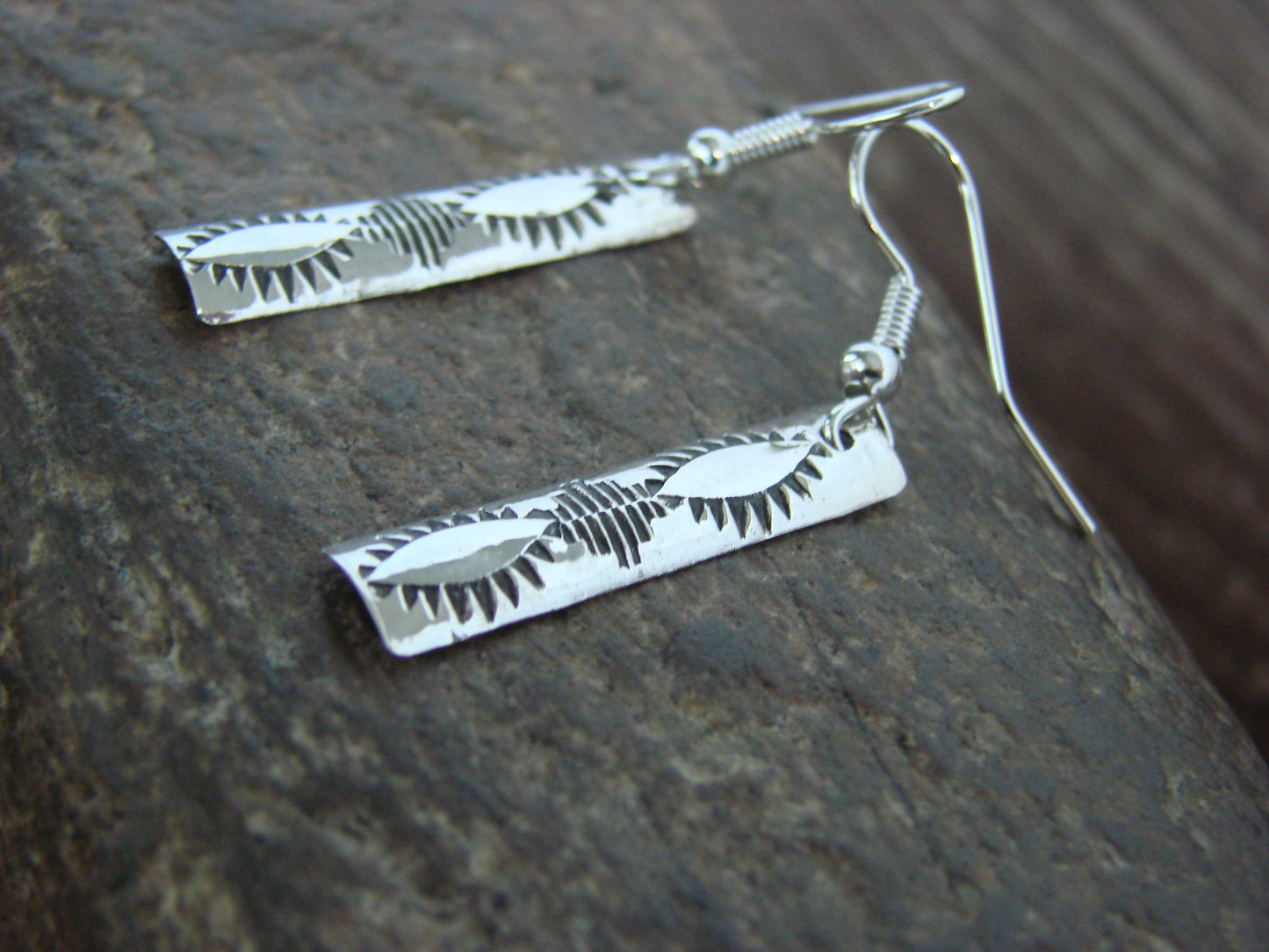 Native American Sterling Silver Dangle Earrings by Tahe