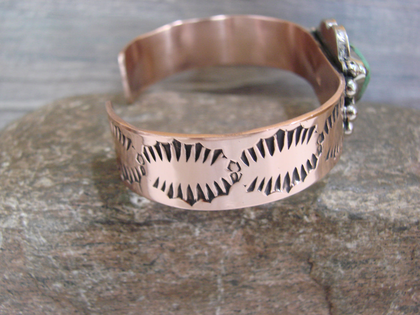 Native American Copper & Turquoise Bracelet by Cleveland