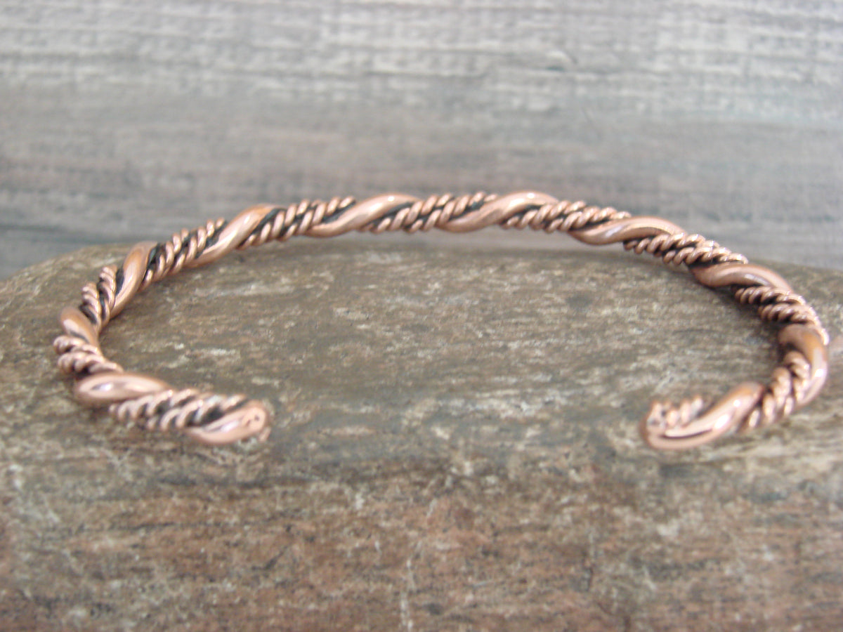 Native American Navajo Twisted Copper Bracelet by Elaine Tahe