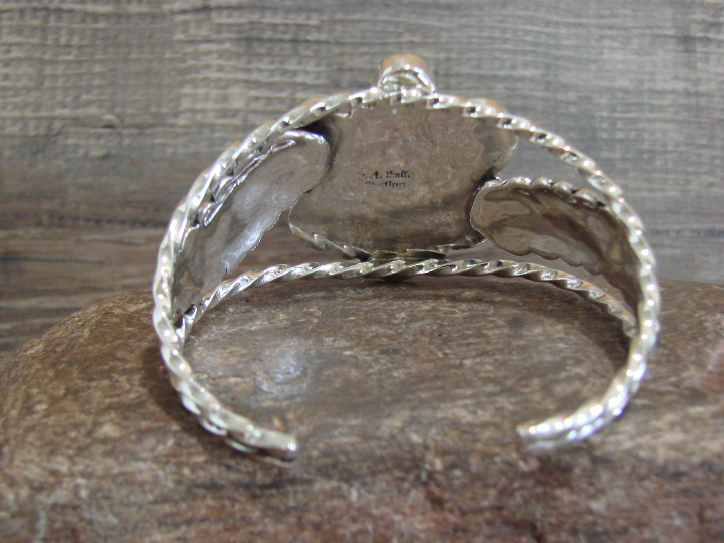 Native American Sterling Silver & Turquoise Cluster Bracelet by Smith