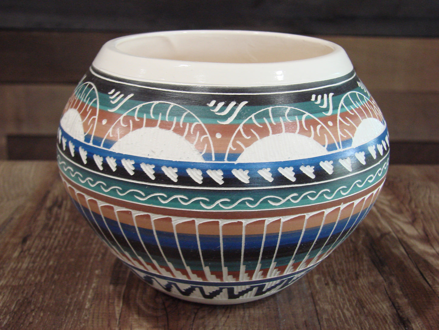 Native American Hand Etched & Hand Painted Pottery - Gilmore